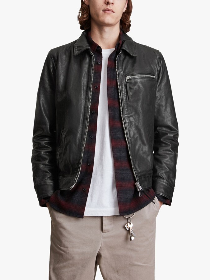 AllSaints Stanley Leather Jacket ShopStyle
