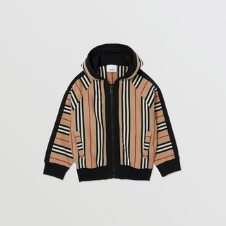 Burberry Childrens Icon Stripe Cotton Hooded Top