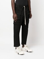 Thumbnail for your product : Rick Owens Strobe Creatch cropped cargo jersey trousers