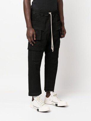 Rick Owens Strobe Creatch cropped cargo jersey trousers