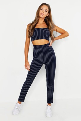 navy pinstripe pants womens