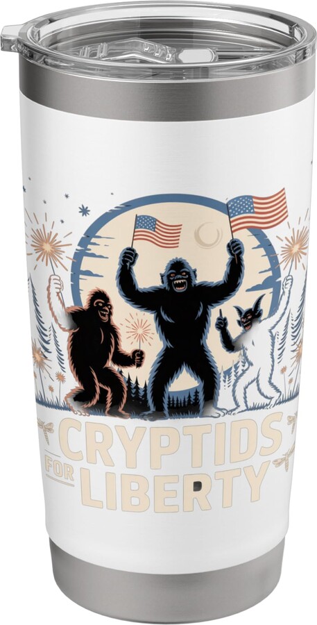 CharlIan Minds - 4th of July US Mythical Creature Cryptids for Liberty 4th of July US Mythical Creature Stainless Steel Insulated Tumbler