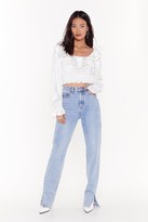 Thumbnail for your product : Nasty Gal Womens It's a Frill Satin Crop Top - White - 14