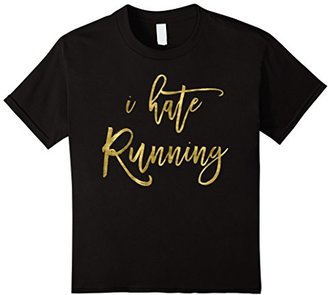 Kids I Hate Running Shirt Script Faux Gold Foil 10