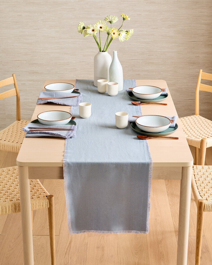European Linen Fringe Table Runner