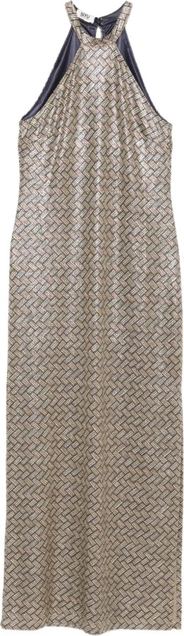 Siyu Basketweave-Pattern Maxi Dress