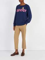 Thumbnail for your product : Gucci Logo Cotton Sweatshirt - Mens - Navy