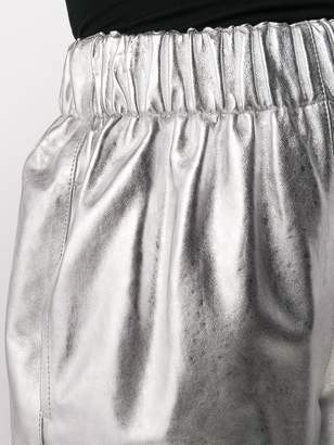 Manokhi leather metallic shorts