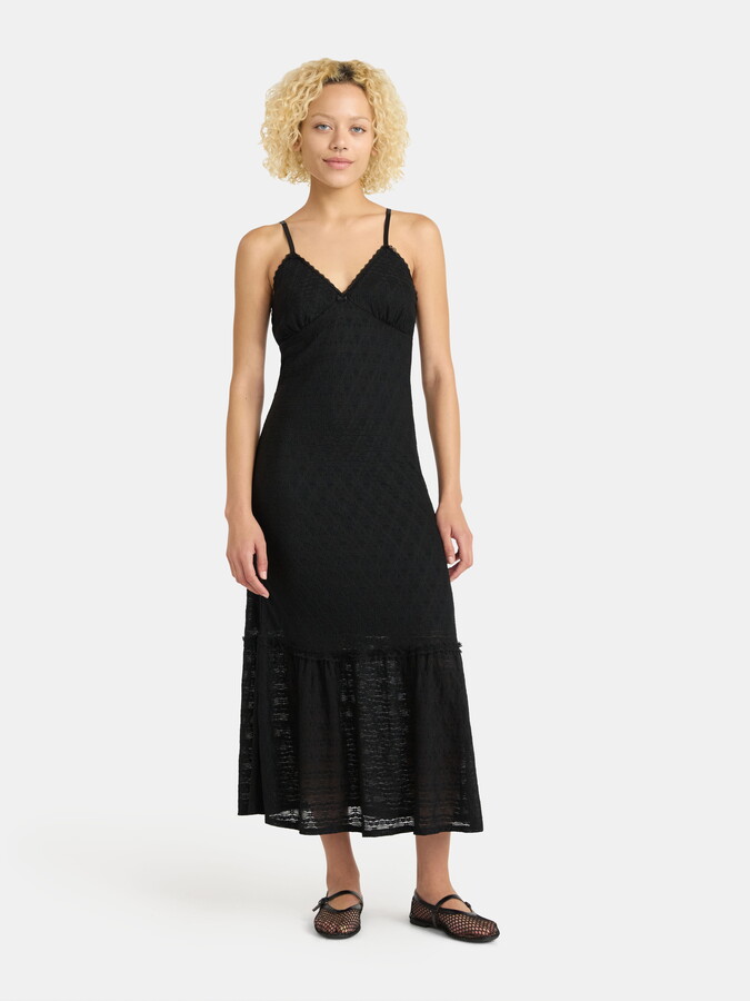 No Boundaries Triangle Maxi Dress with Lace Trim, Women’s