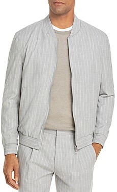 HUGO BOSS Slim Fit Pinstriped Bomber Jacket - ShopStyle Outerwear