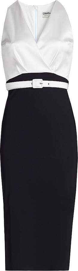 Women's Rona Two-Tone Cocktail Dress - Black White - Size 10