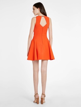 Halston Structured Mini Dress With Back Opening