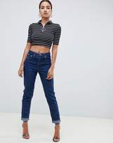 Thumbnail for your product : boohoo Turn Up Hem Mom Jeans
