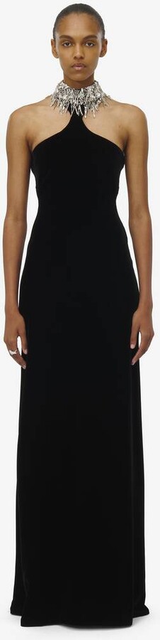 Embellished Neck Evening Dress