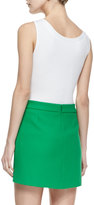 Thumbnail for your product : Michael Kors Compact Circle-Pocket Canvas Skirt, Palm
