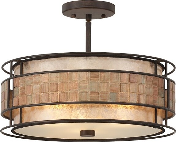 Quoizel Mica Semi-Flushmount Light in Beige