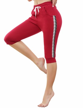 capri workout pants with drawstring