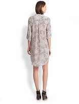Thumbnail for your product : Rebecca Taylor Silk Leopard-Print Shirtdress