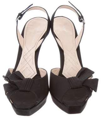 Alberta Ferretti Satin Slingback Sandals