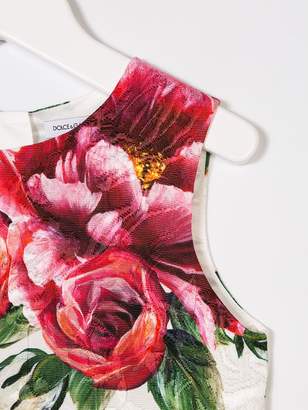 Dolce & Gabbana Kids floral print brocade dress