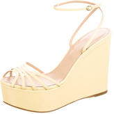 Thumbnail for your product : Sergio Rossi Patent Leather Ankle-Strap Wedges