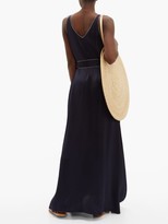 Thumbnail for your product : ODYSSEE Claret V-neck Satin Dress - Navy