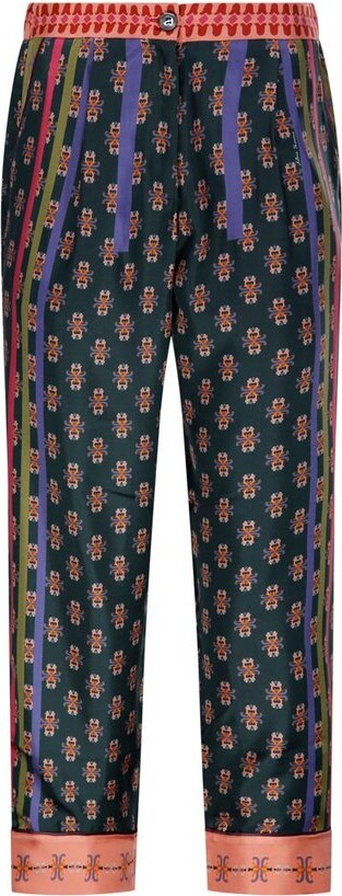 Franco Ferrari Aloe Patterned Silk Pants
