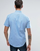 Thumbnail for your product : Farah Steen Short Sleeve Shirt Slim Fit 2 Color Oxford Buttondown in Blue