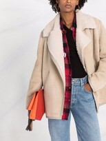 Thumbnail for your product : Etoile Isabel Marant Azario shearling-trim zip-up jacket