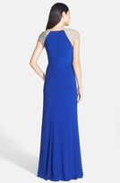 Thumbnail for your product : Mikael AGHAL Embellished Cap Sleeve Jersey Gown