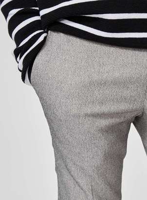 Topman Light Grey Salt And Pepper Ultra Skinny Fit Cropped Smart Pants