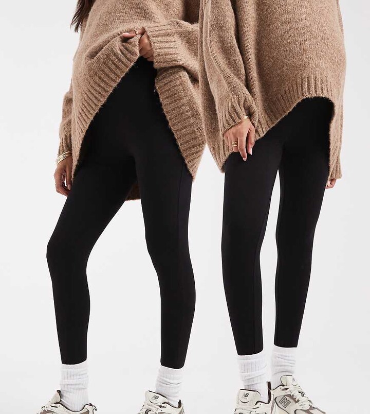 ASOS Maternity ASOS DESIGN Maternity 2 pack leggings in black