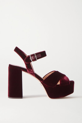 maroon platform heels