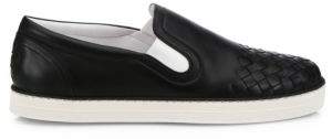 Bottega Veneta Intrecciato Leather Slip-On Sneakers