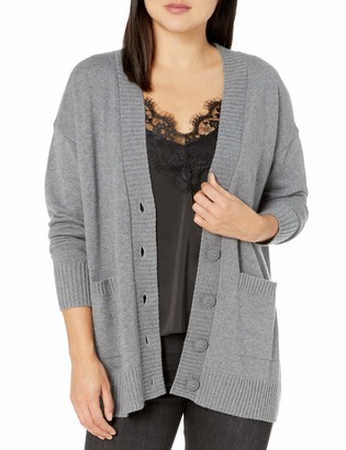 The Drop Women's Standard Carrie Oversized Button Front Patch Pocket Cardigan Sweater