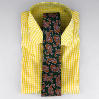 Tie Bar Gingham Yellow Non-Iron Dress Shirt