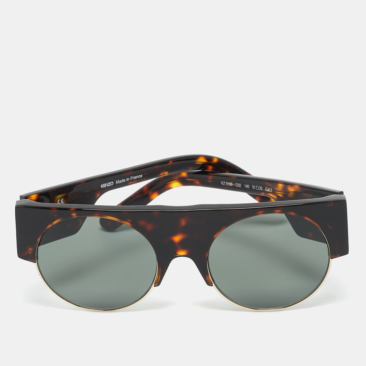 Kenzo Tortoise Brown/Black KZ 3188 Frame Round Sunglasses