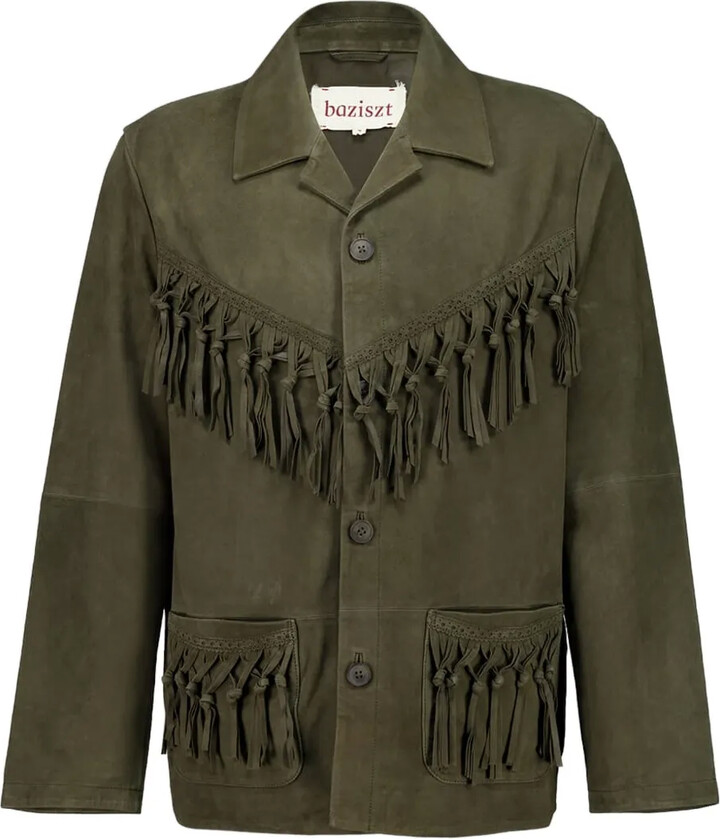 Baziszt Fringe-Detail Leather Jacket