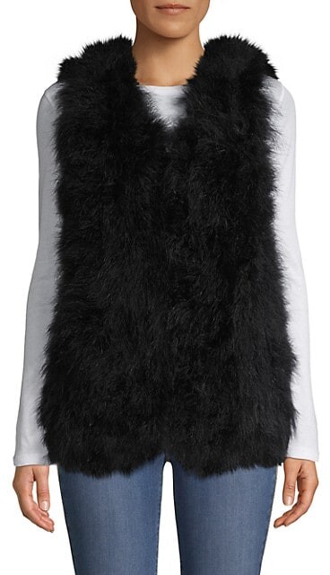 black ostrich feather jacket