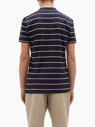 Orlebar Brown Felix Striped Linen Shirt - Mens - Navy
