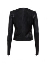 Thumbnail for your product : Alice + Olivia Trix Cropped Fur Jacket With Leather