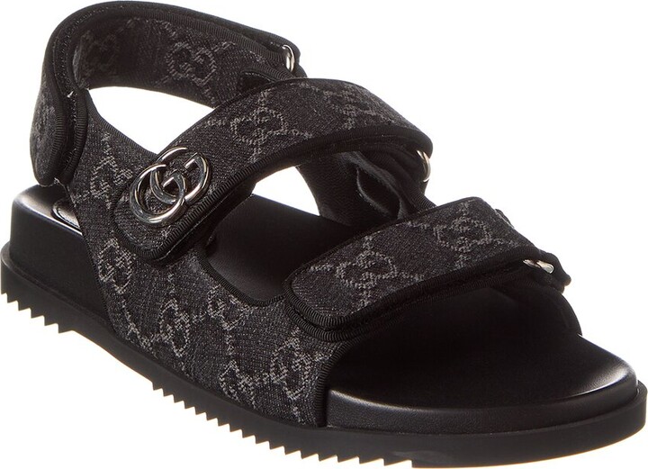 leather sandal with double g