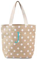 Thumbnail for your product : Cathy's Concepts Monogram Polka Dot Jute Tote
