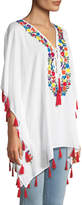 Thumbnail for your product : Floral-Embroidered Lace-Up Tunic