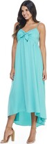 Thumbnail for your product : London Times Women's Solid Sateen Chiffon Tie Front Empire Seam Hi Low Hem Maxi