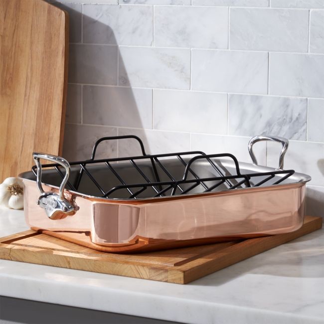 Mauviel A Copper 15.5" Roaster with Rack