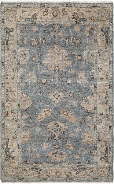ObeeteeShirinLeifHandKnottedIndoorAreaRug-5'x8'Blue