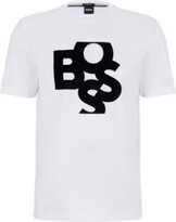 Thumbnail for your product : HUGO BOSS Shaken-logo-print T-shirt in mercerized cotton
