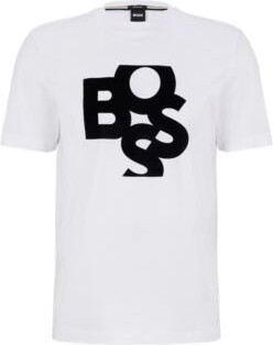 HUGO BOSS Shaken-logo-print T-shirt in mercerized cotton