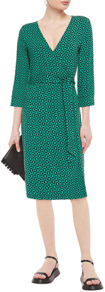 Diane von Furstenberg Polka-dot Stretch-jersey Wrap Dress